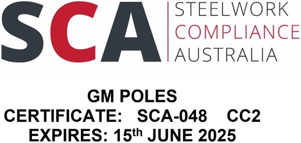 SCA-048 CC2 Steelwork Compliance Australia Certification logo. Certification expires 15th June.